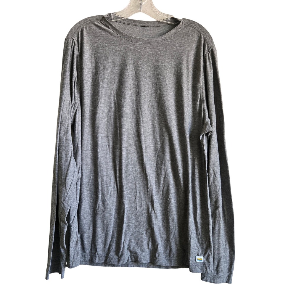Vuori XL Long Sleeve Tee Mens Grey Excellent Performance Crew Neck Activewear